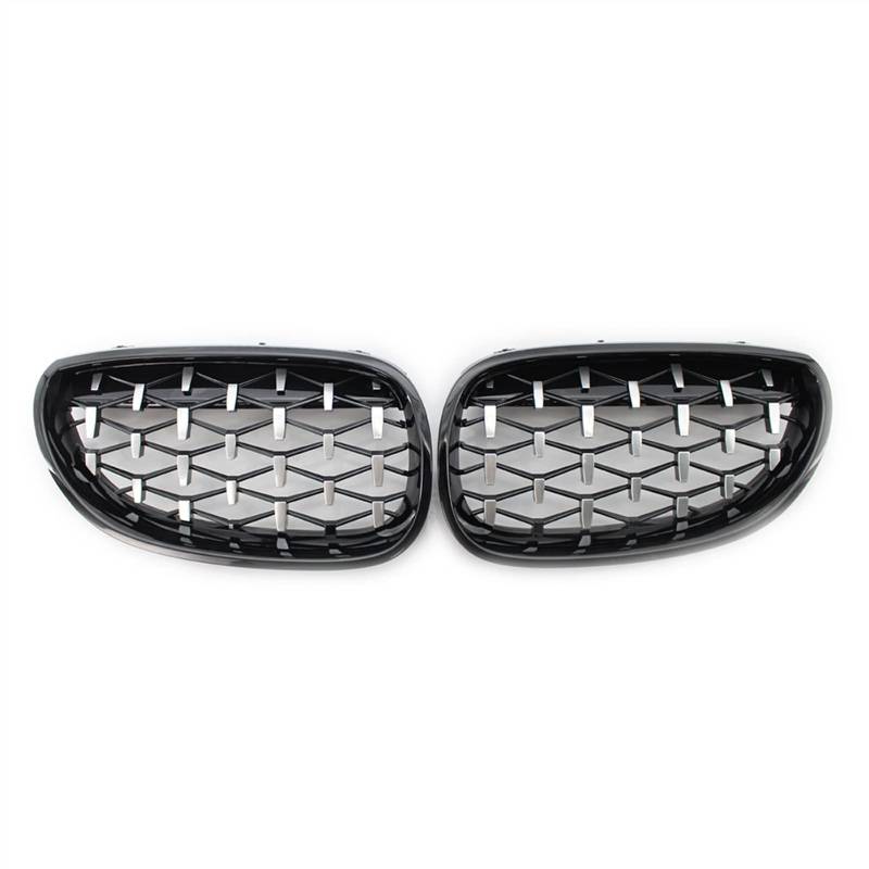 Kühlergrill vorne Kompatibel Mit 5er Für E60 E61 550i 535i M5 2007 2008 2009 2010 Nierengitter Lufteinlass Grill Auto Frontgitter Stoßstange Motorhaube Obere Gitterabdeckung(Silver and Black) von MKKDYC