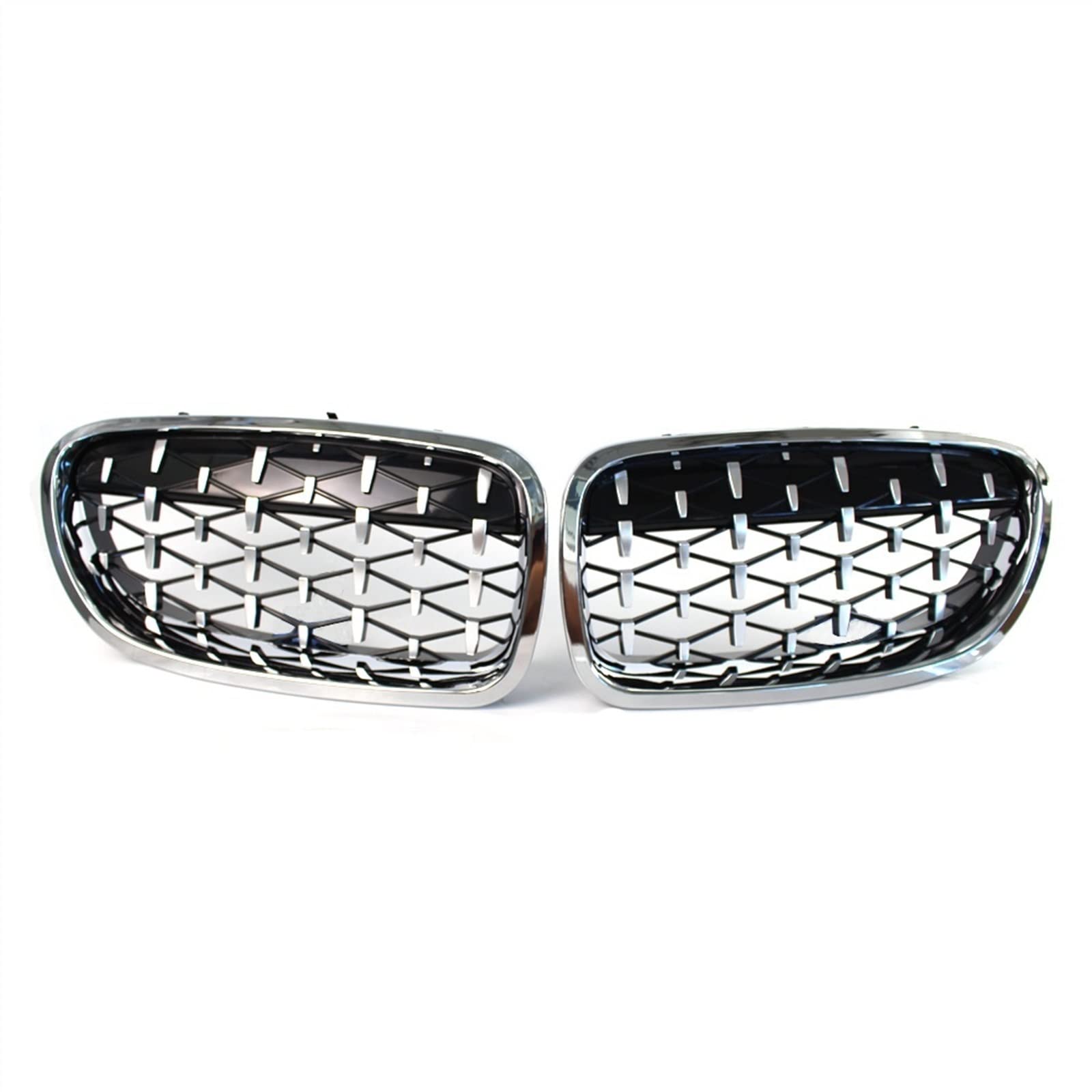 Kühlergrill vorne Kompatibel Mit 5er Für F10 F11 F18 520i 525i 528i 530i 2010 2011 2012 2013 Nierengitter Lufteinlass Grill Auto Frontgitter Stoßstange Haube Obere Gitterabdeckung(All Silver) von MKKDYC