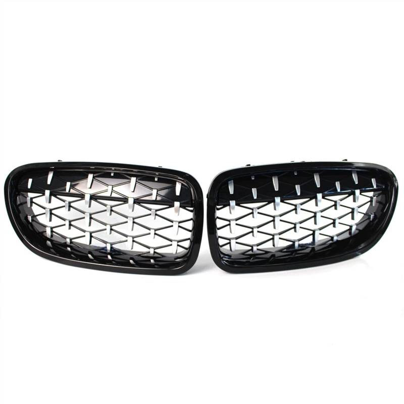 Kühlergrill vorne Kompatibel Mit 5er Für F10 F11 F18 520i 525i 528i 530i 2010 2011 2012 2013 Nierengitter Lufteinlass Grill Auto Frontgitter Stoßstange Haube Obere Gitterabdeckung(Silver and Black) von MKKDYC