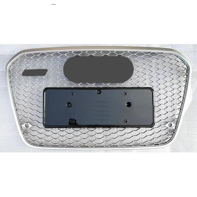 Kühlergrill vorne Kompatibel Mit A6 C7 S6 2012 2013 2014 2015 Frontwabenhaubengrill, Auto-Styling-Zubehör, Frontstoßstangengrill, Kühlergrill(Silver) von MKKDYC