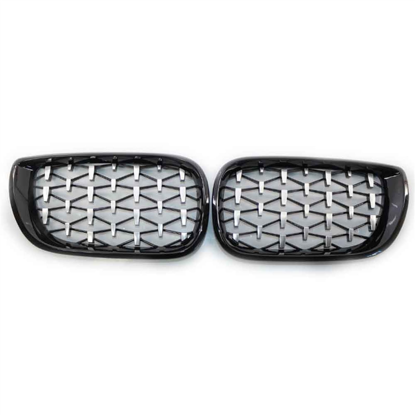 Kühlergrill vorne Kompatibel Mit E46 2002 2003 2004 2005 Auto Vorne Nierengitter Stoßstange Motorhaube Oberen Grill Abdeckung Lufteinlass Grill(Black Silver) von MKKDYC