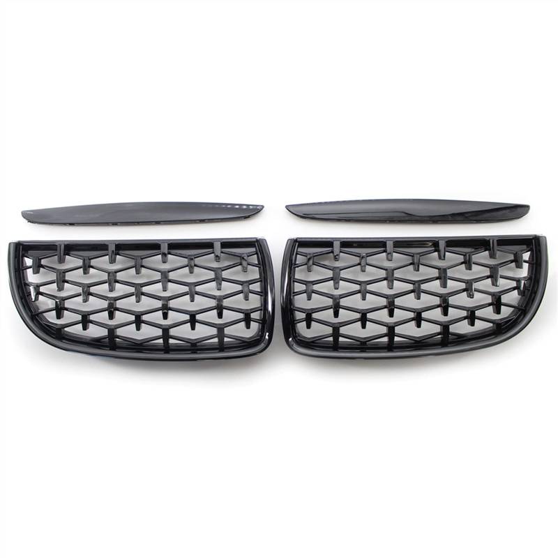 Kühlergrill vorne Kompatibel Mit E90 E91 2005 2006 2007 2008 Obere Grillabdeckung Stoßfängerhaube Auto Front Kidney Grill 51137117242(Black) von MKKDYC