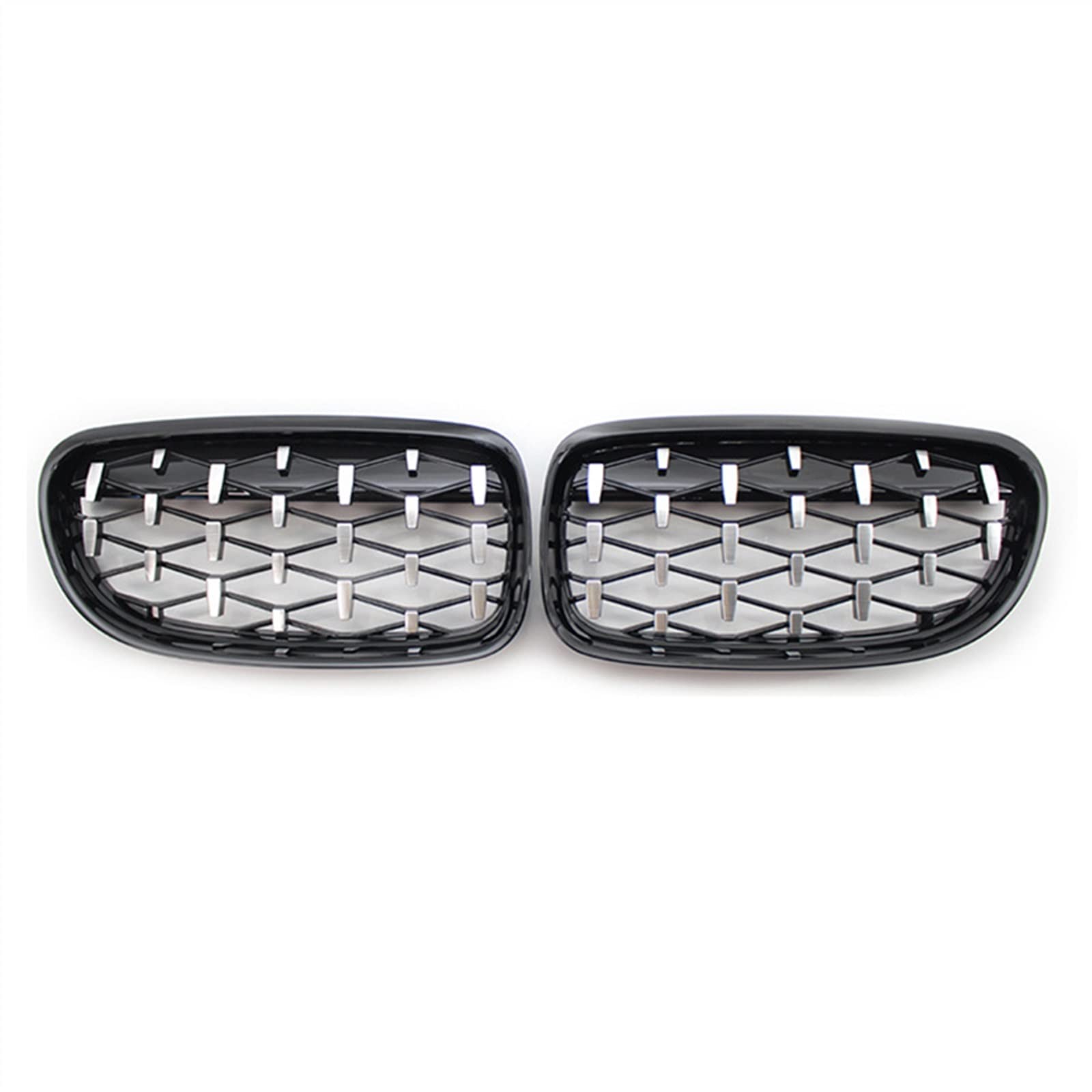 Kühlergrill vorne Kompatibel Mit E90 E91 2009 2010 2011 2012 Lufteinlassgrill Oberer Grillabdeckung Stoßfängerhaube Auto Front Kidney Grill(Black Silver) von MKKDYC