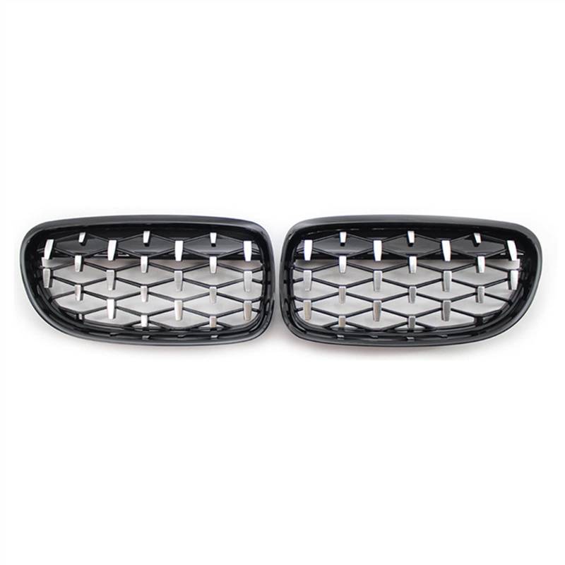 Kühlergrill vorne Kompatibel Mit E90 E91 2009 2010 2011 2012 Lufteinlassgrill Oberer Grillabdeckung Stoßfängerhaube Auto Front Kidney Grill(Black Silver) von MKKDYC