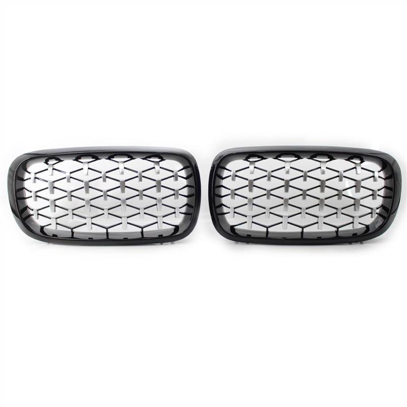 Kühlergrill vorne Kompatibel Mit F15 X5 F16 X6 2014 2015 2016 2017 Auto Vorne Nierengitter Oberer Grill Abdeckung Stoßstange Haube Lufteinlass Grill(Black and Silver) von MKKDYC