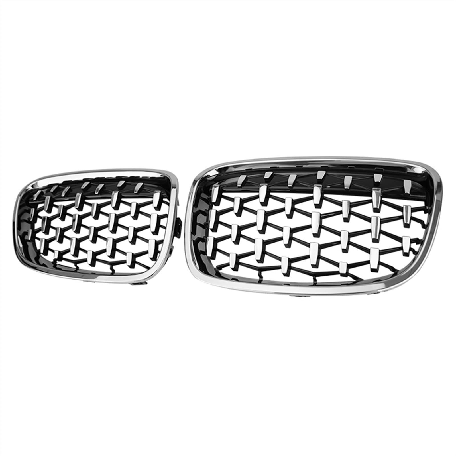 Kühlergrill vorne Kompatibel Mit F20 F21 1er 2011 2012 2013 2014 Auto-Frontstoßstange, Niere, Diamantgitter, Gitter, Lufteinlassgitter(All Silver) von MKKDYC