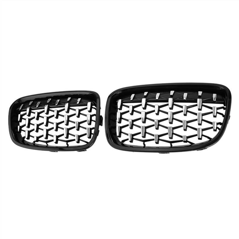 Kühlergrill vorne Kompatibel Mit F20 F21 1er 2011 2012 2013 2014 Auto Frontstoßstange Nierengitter Gitter Grill Lufteinlass Grilla(Silver and Black) von MKKDYC