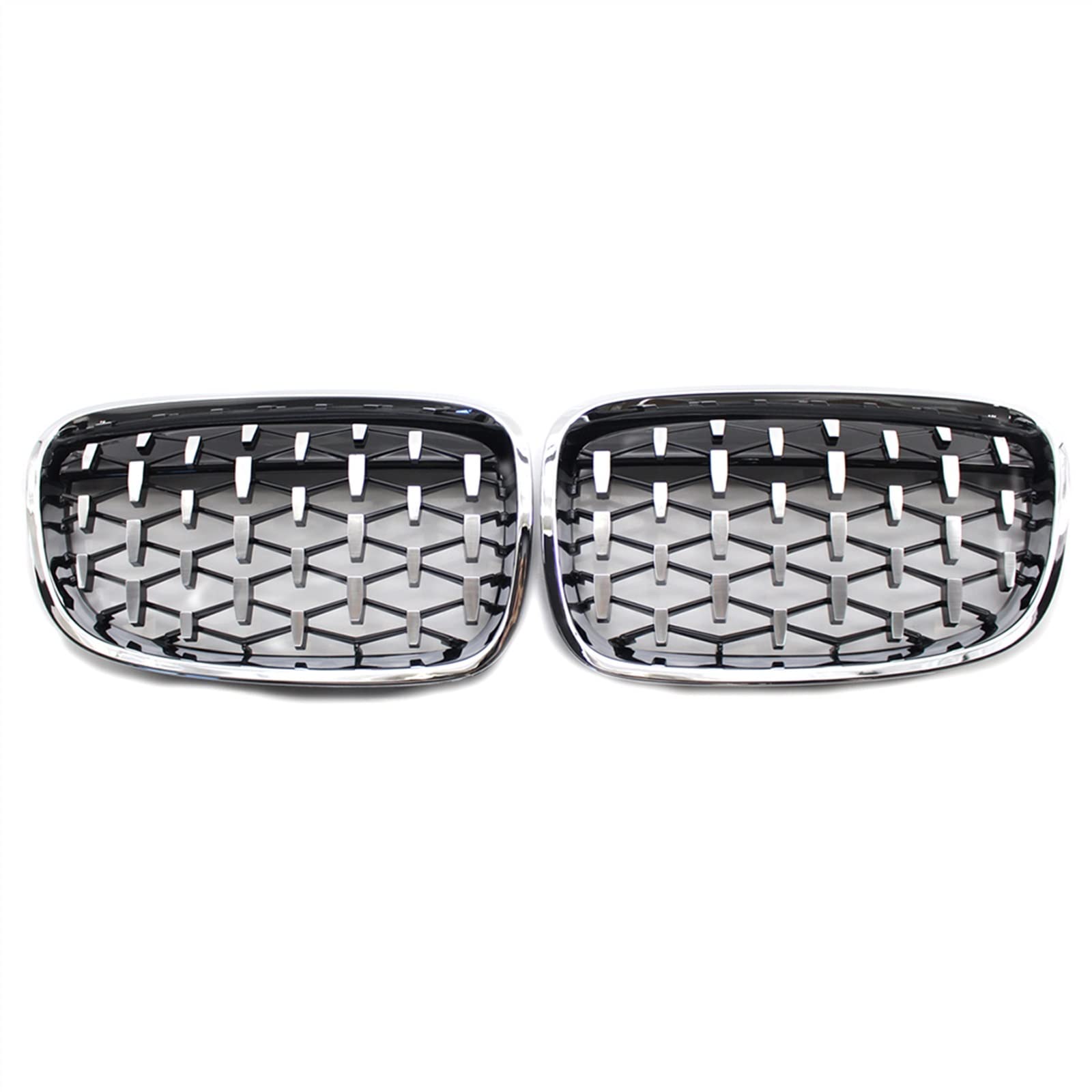 Kühlergrill vorne Kompatibel Mit F20 F21 2010 2011 2012 2013 2014 Auto-Stoßstangenhaube, Oberer Kühlergrill, Frontgitter, Lufteinlass-Grill, Nierengitter(All Silver) von MKKDYC