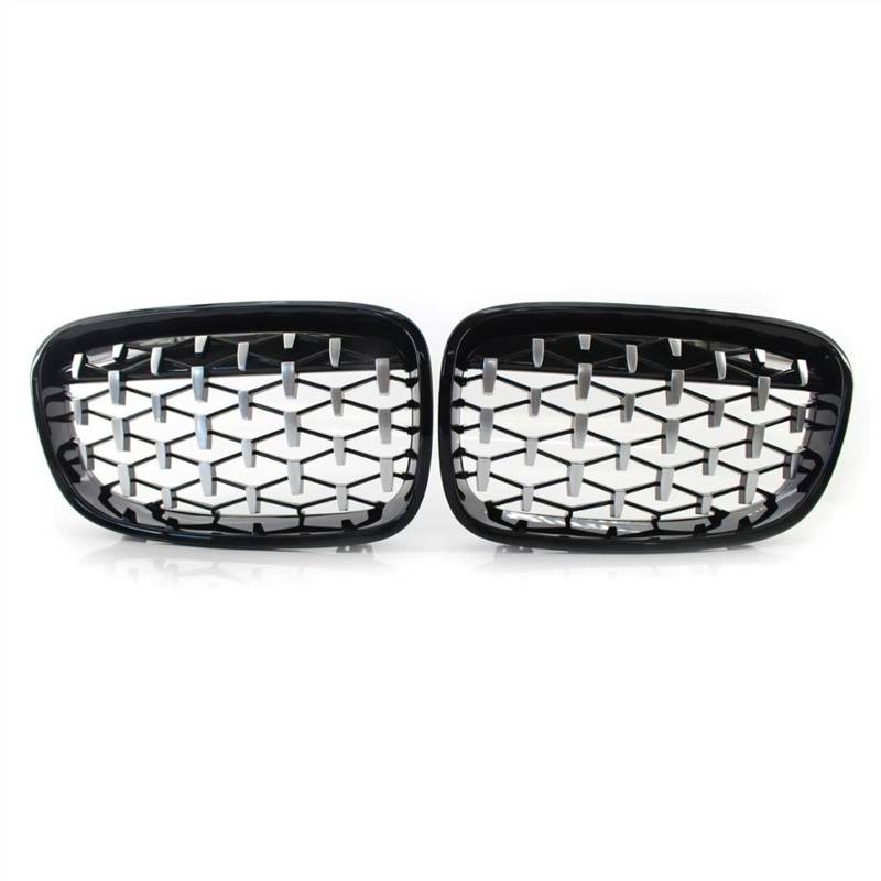 Kühlergrill vorne Kompatibel Mit F20 F21 2010 2011 2012 2013 2014 Auto-Stoßstangenhaube, Oberer Kühlergrill, Frontgitter, Lufteinlass-Grill, Nierengitter(Black and Silver) von MKKDYC