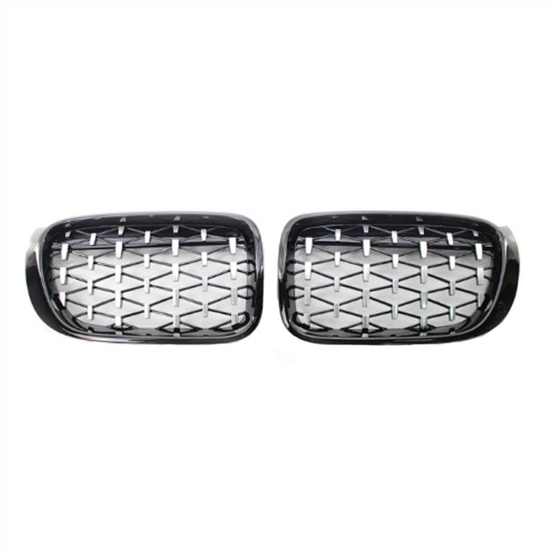 Kühlergrill vorne Kompatibel Mit F26 X4 F25 LCI X3 2014 2015 2016 2017 2018 Auto Lufteinlass Grill Stoßstange Haube Front Nierengitter Obere Grillabdeckung(Black Silver) von MKKDYC