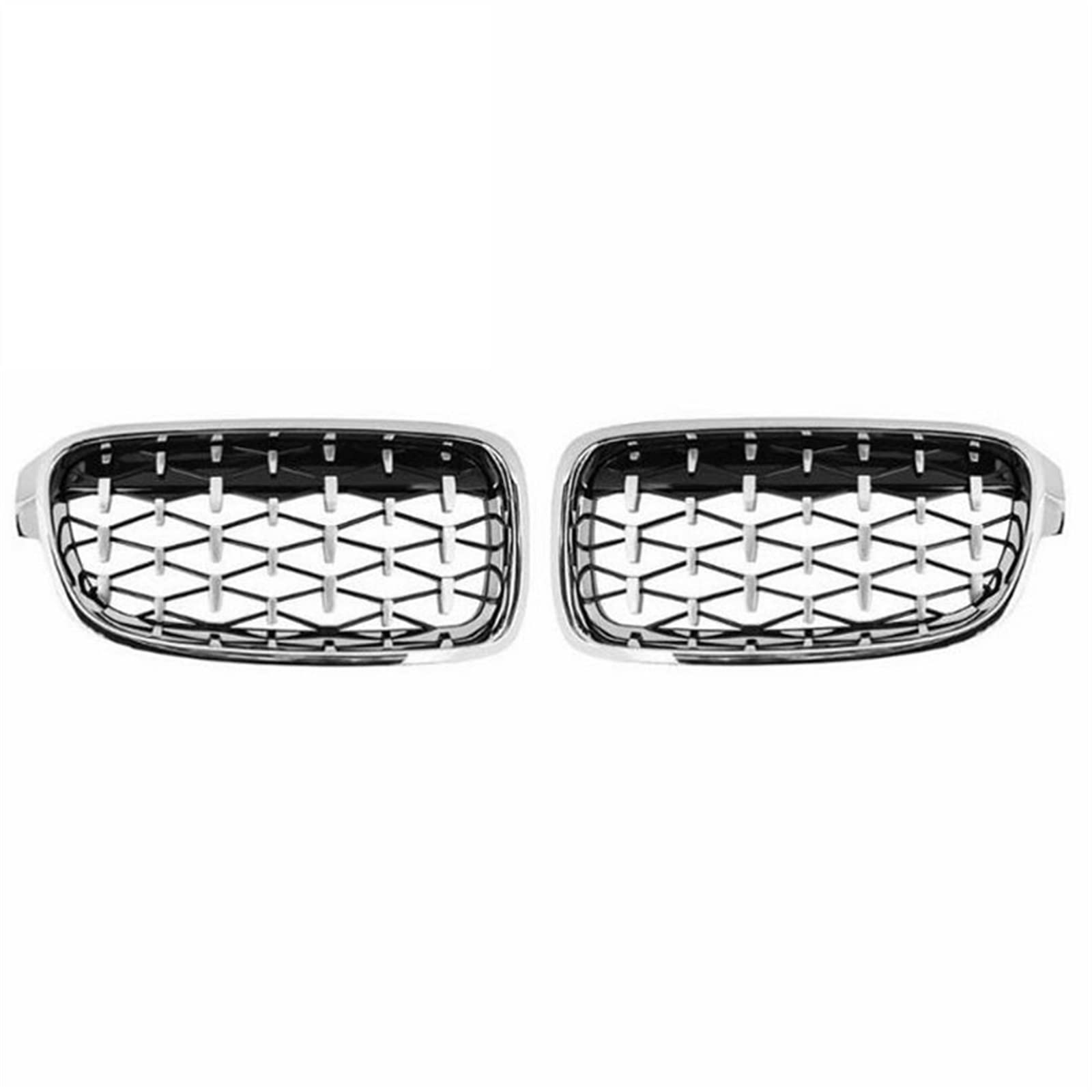 Kühlergrill vorne Kompatibel Mit F30 F35 F31 3er 2012 2013 2014 2015 2016 2017 2018 EIN Paar Nierengitter Frontstoßstange Grillhaube Oberer Grill(All Silver) von MKKDYC