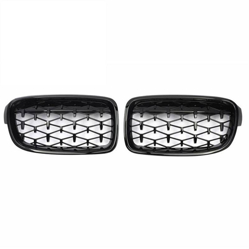 Kühlergrill vorne Kompatibel Mit F30 F35 F31 3er 2012 2013 2014 2015 2016 2017 2018 EIN Paar Nierengitter Frontstoßstange Grillhaube Oberer Grill(Gloss Black) von MKKDYC