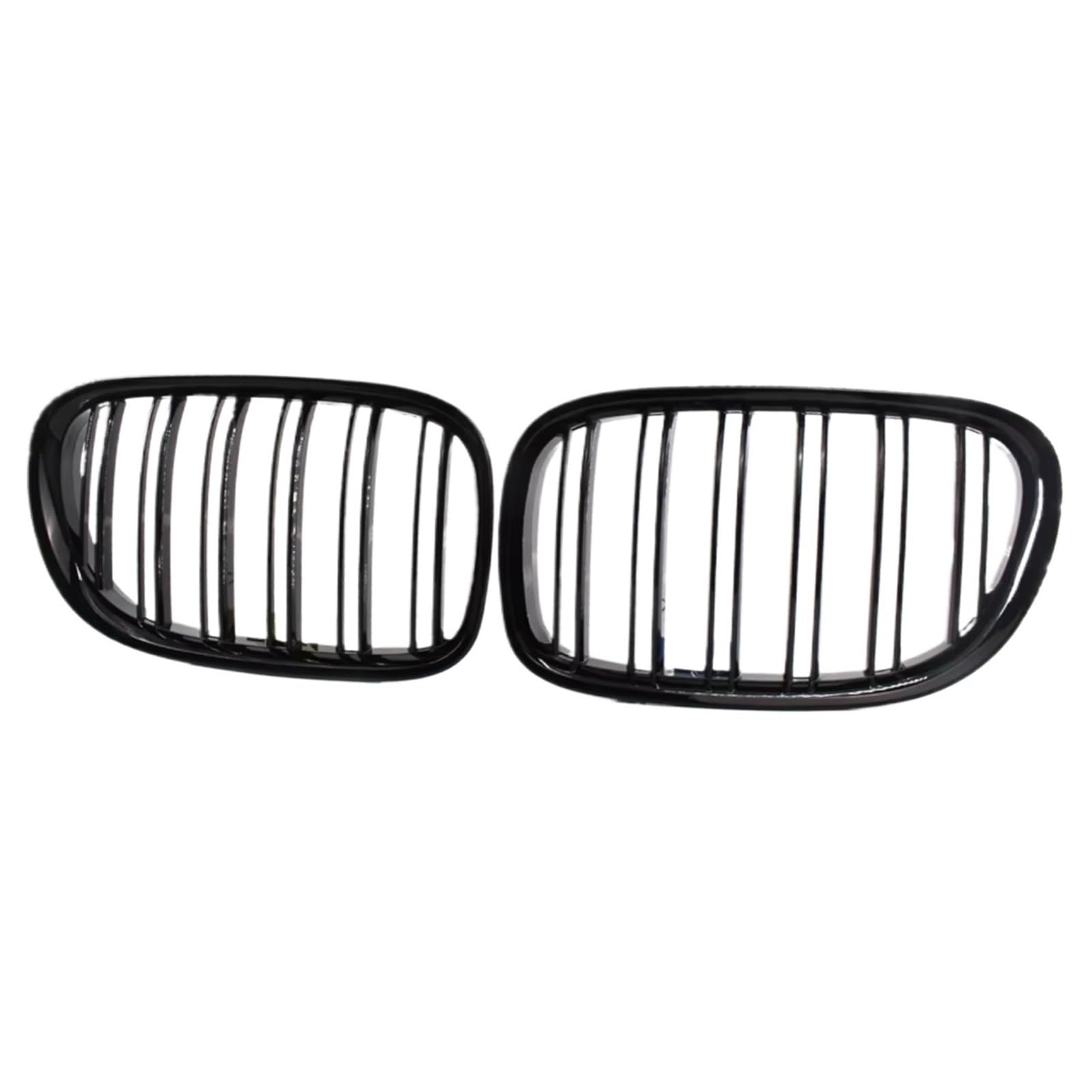 Kühlergrill vorne Kompatibel Mit Für F01 F02 F03 F04 740i 750i 2009–2015, Auto, Glänzend Schwarz, Doppellamellen-Renngrills, Frontstoßstange, Nierengitter, 51117184152 von MKKDYC