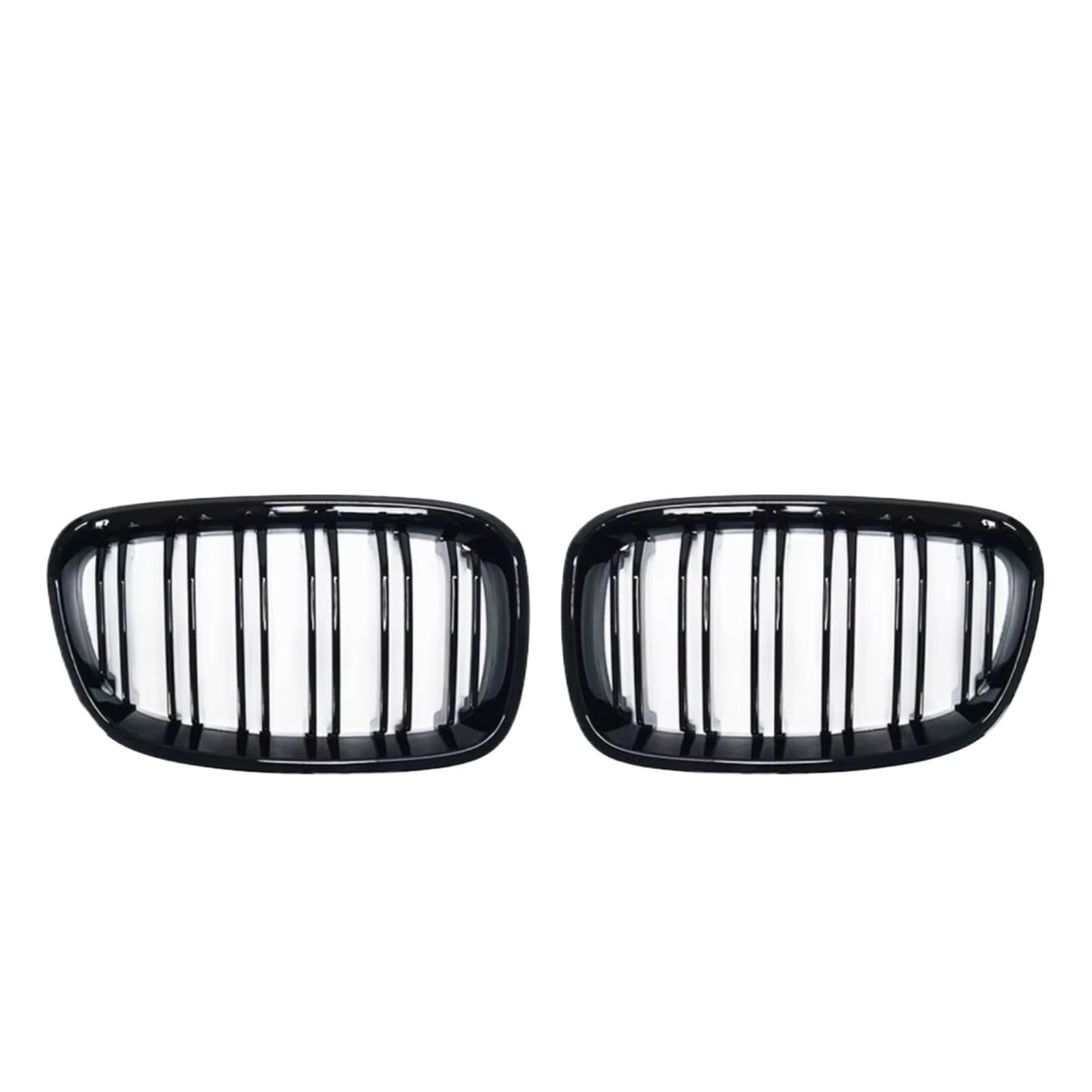 Kühlergrill vorne Kompatibel Mit Für F20 F21 1er 2011 2012 2013 2014 Auto-Frontnieren-Stoßstangengrill Autozubehör Doppellattenliniengrill Renngrill(Glossy Black) von MKKDYC