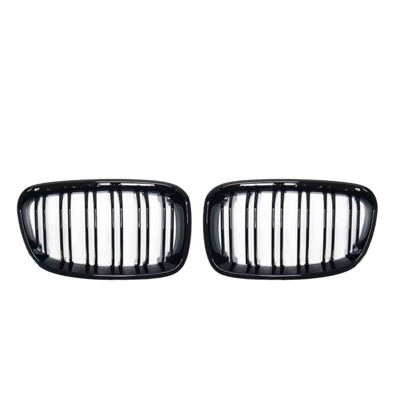 Kühlergrill vorne Kompatibel Mit Für F20 F21 1er 2011 2012 2013 2014 Auto-Frontnieren-Stoßstangengrill Autozubehör Doppellattenliniengrill Renngrill(Glossy Black) von MKKDYC