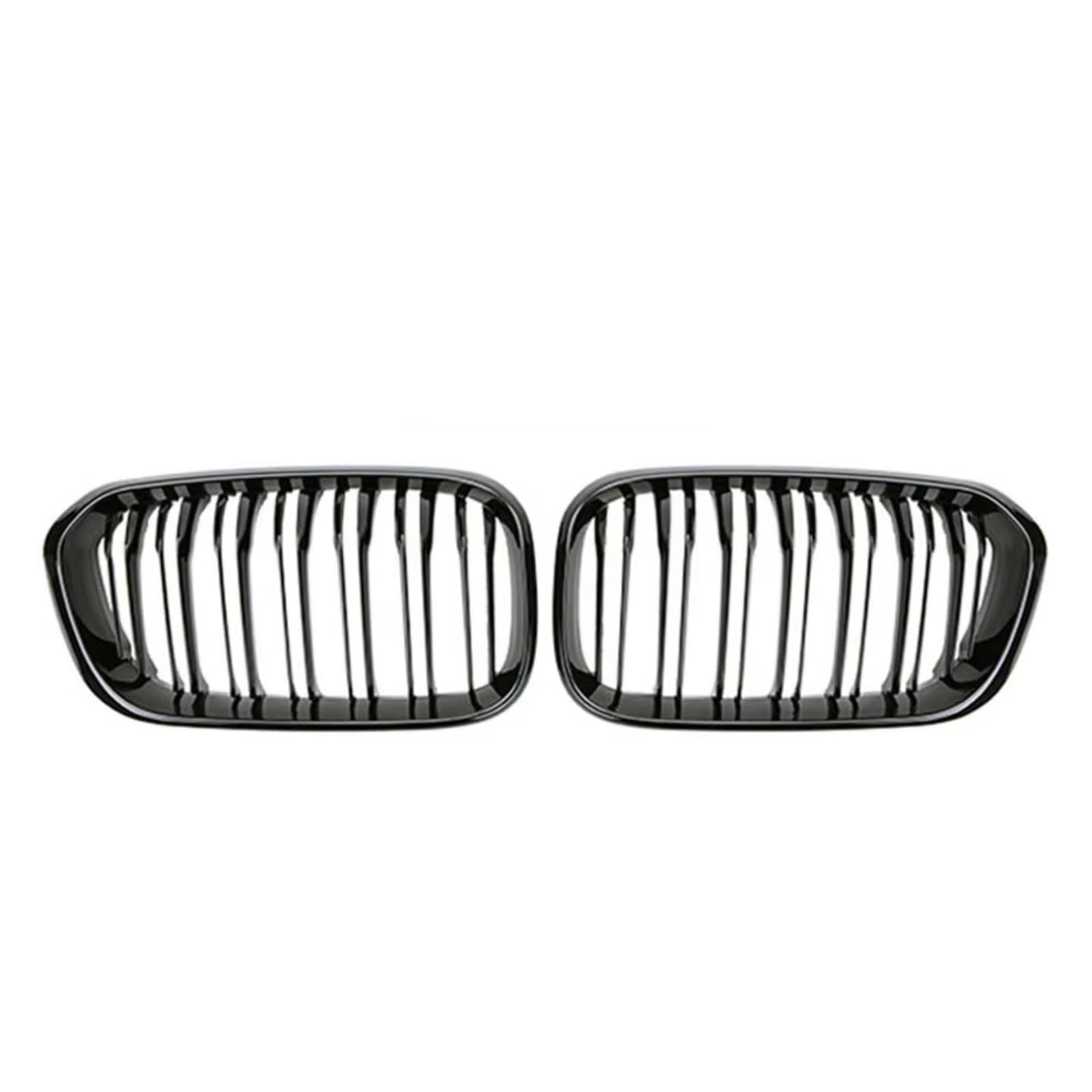 Kühlergrill vorne Kompatibel Mit Für F20 F21 LCI 120i 1Serie 2015 2016 2017 Auto-Frontstoßstange Nierengrills Doppellamellen-Ersatzgrill Renngrill(Glossy Black) von MKKDYC