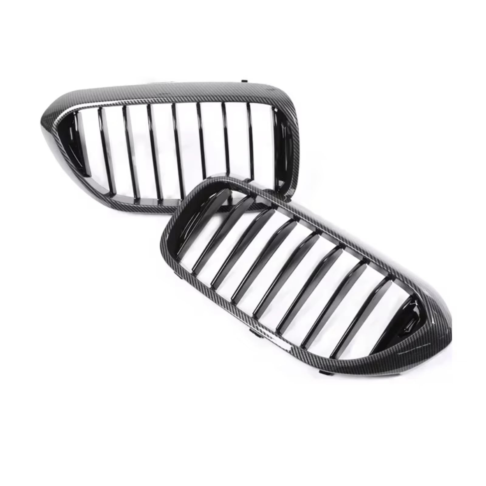 Kühlergrill vorne Kompatibel Mit Für G30 G31 G38 520i 530i 540i 5er 2017 2018 2019 2020 Auto-Frontnieren-Stoßstangengrill Doppellamellengrill Renngrill(Carbon Look,Single) von MKKDYC