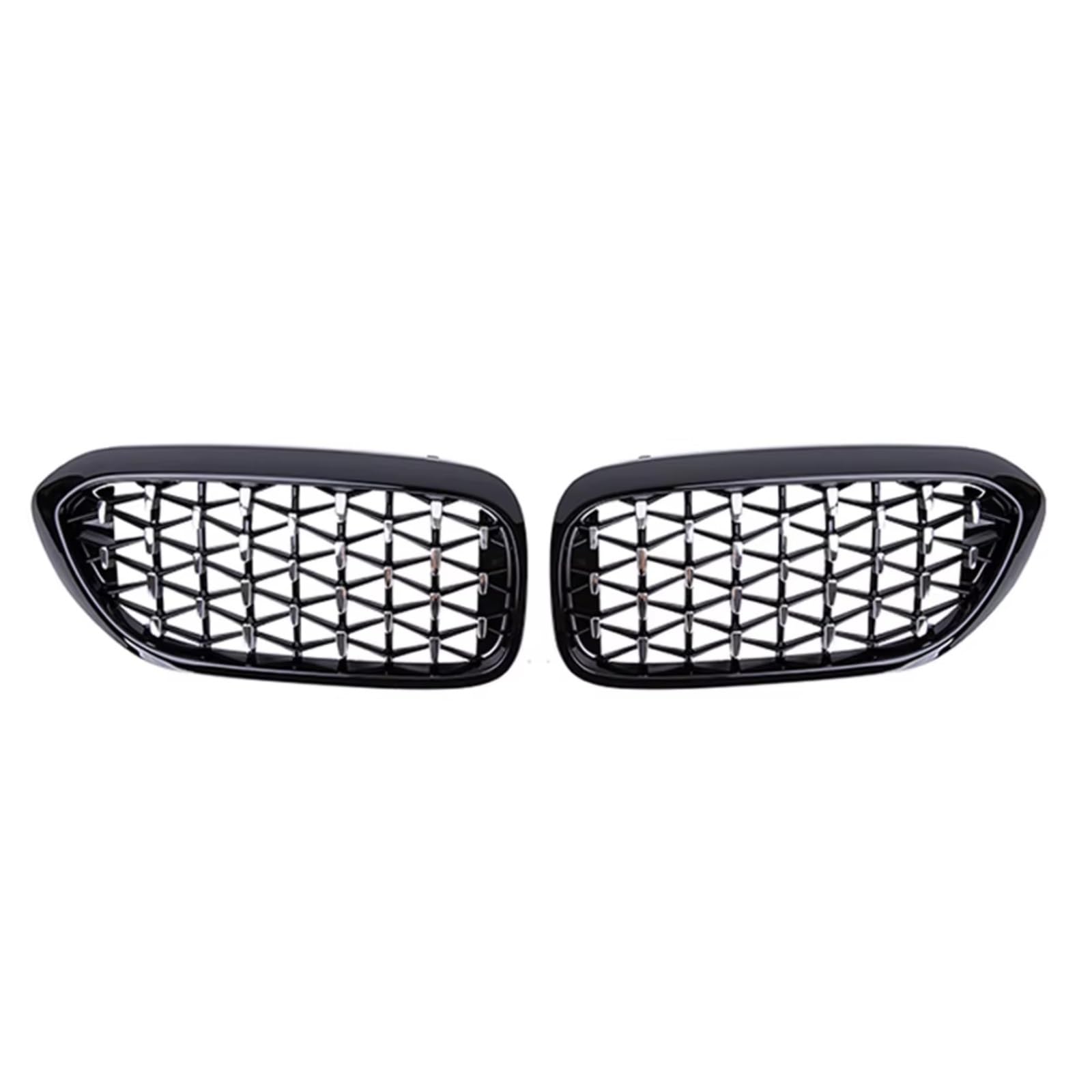 Kühlergrill vorne Kompatibel Mit Für G30 G31 G38 520i 530i 540i 5er 2018 2019, Auto-Renngrill, Diamant-Meteor-Stil-Grill, Vorderer Nieren-Stoßstangengrill(Black+Silver) von MKKDYC