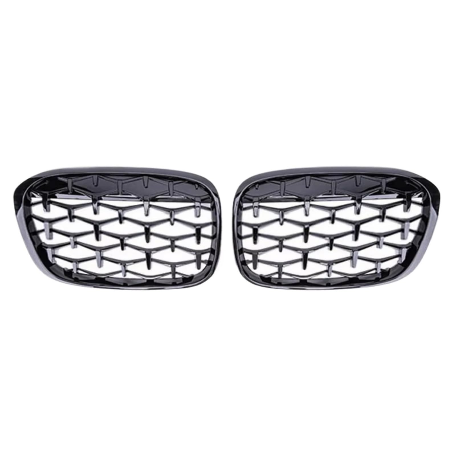 Kühlergrill vorne Kompatibel Mit Für X1 F48 F49 2016 2017 2018 2019, Auto-Frontnierengrill, Renngrill, Diamant-Meteor-Stil, Grills, Auto-Styling-Teile(Black) von MKKDYC