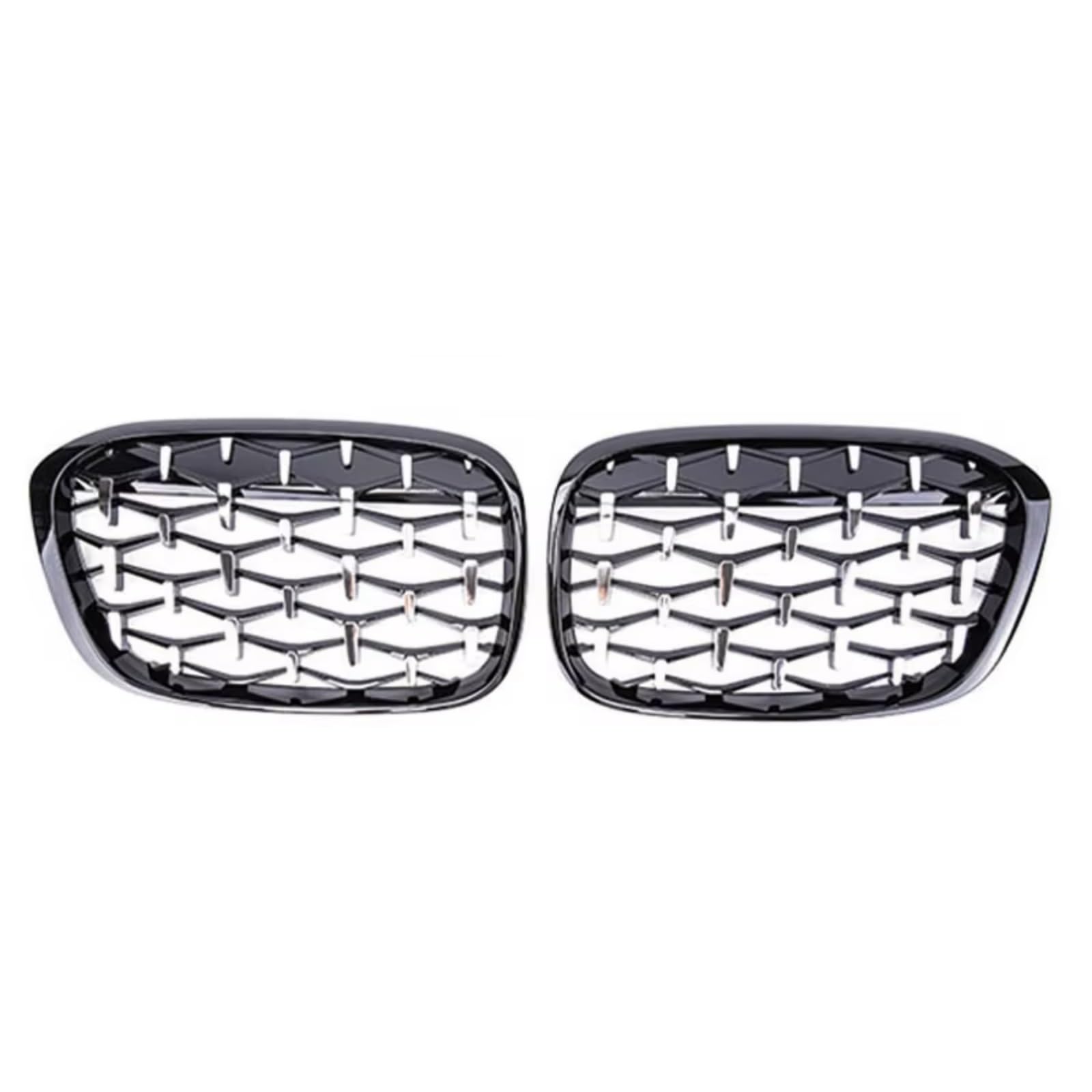 Kühlergrill vorne Kompatibel Mit Für X1 F48 F49 2016 2017 2018 2019, Auto-Frontnierengrill, Renngrill, Diamant-Meteor-Stil, Grills, Auto-Styling-Teile(Gray) von MKKDYC