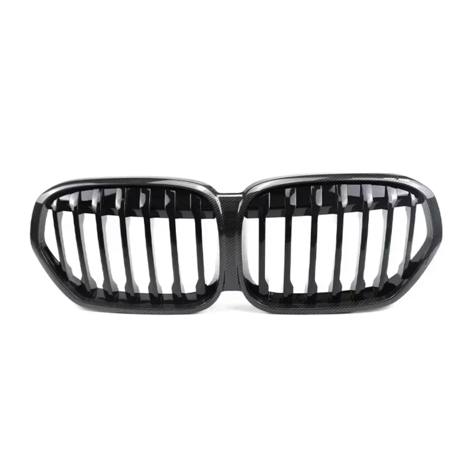 Kühlergrill vorne Kompatibel Mit Für X1-Serie Für F48 F49 2019 2020 2021 2022 Auto-Frontnieren-Stoßstangengrill Einzel-Doppellamellengrill Autozubehör(Carbon,Single) von MKKDYC