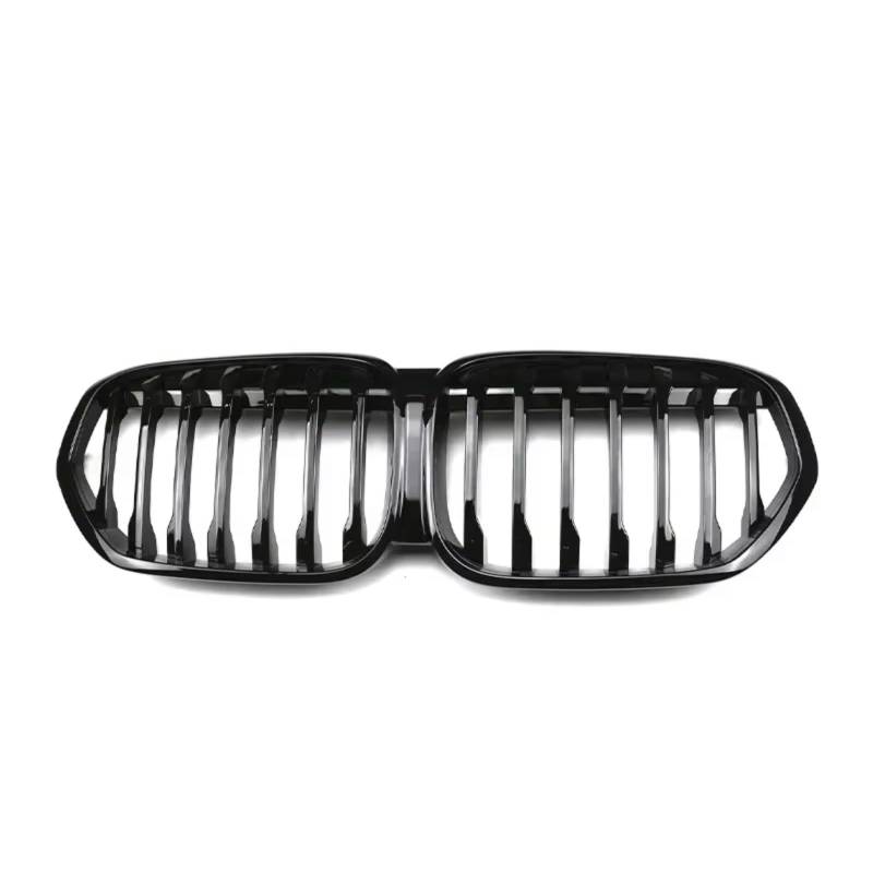 Kühlergrill vorne Kompatibel Mit Für X1-Serie Für F48 F49 2019 2020 2021 2022 Auto-Frontnieren-Stoßstangengrill Einzel-Doppellamellengrill Autozubehör(Gloss Black,Single) von MKKDYC