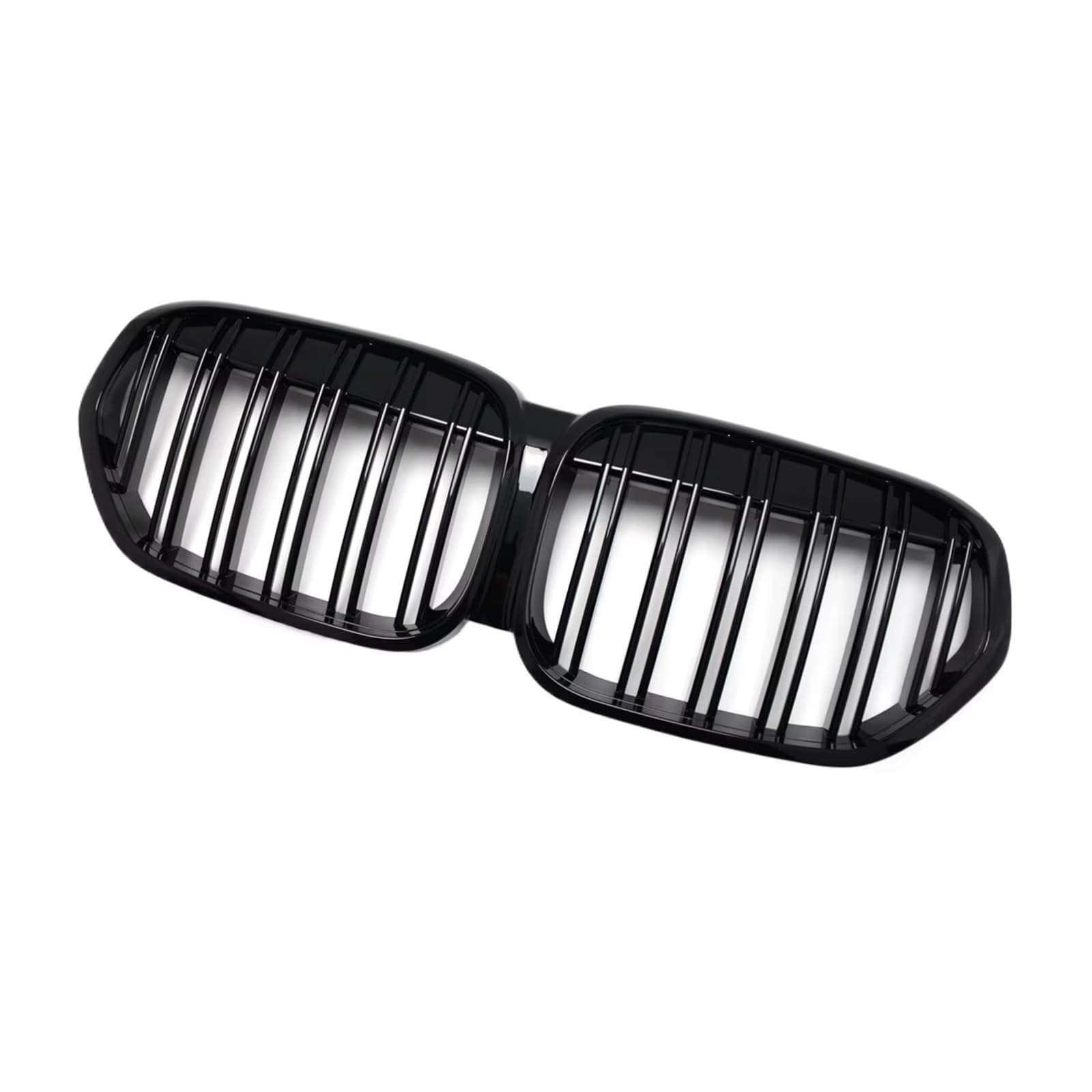 Kühlergrill vorne Kompatibel Mit Für X1-Serie Für F48 F49 2019 2020 2021 2022 Auto-Frontnieren-Stoßstangengrill Einzel-Doppellamellengrill Autozubehör(Matte Black,Dual) von MKKDYC