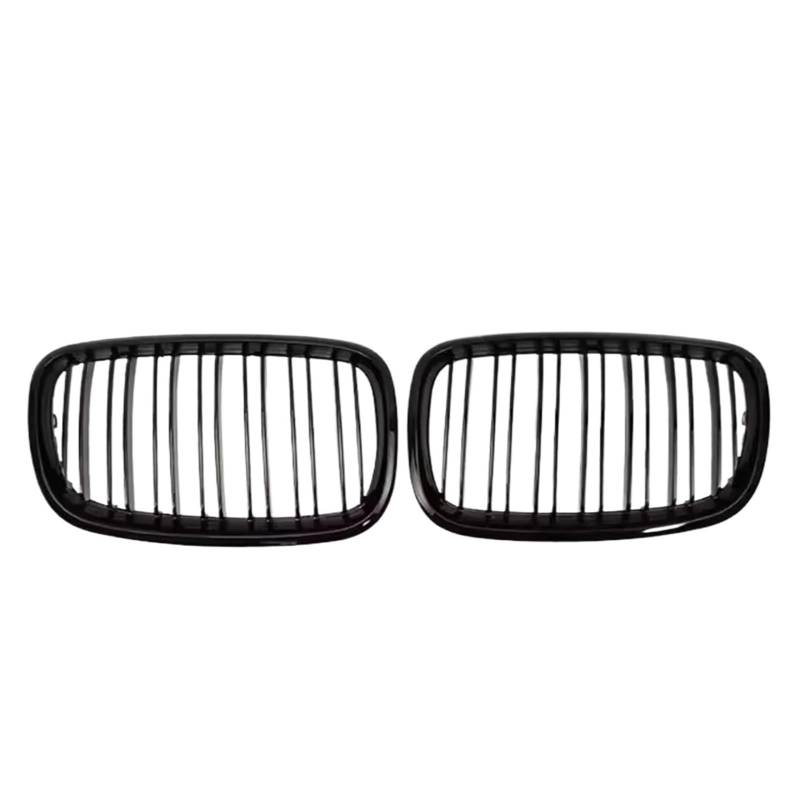 Kühlergrill vorne Kompatibel Mit Für X5 E70 X6 E71 2007–2014. Auto-Einzellinien-Stil, Doppellamellen, Renngrills, Vordere Obere Gitter, Vordere Nieren-Stoßstangengitter(Double-Glossy Black) von MKKDYC