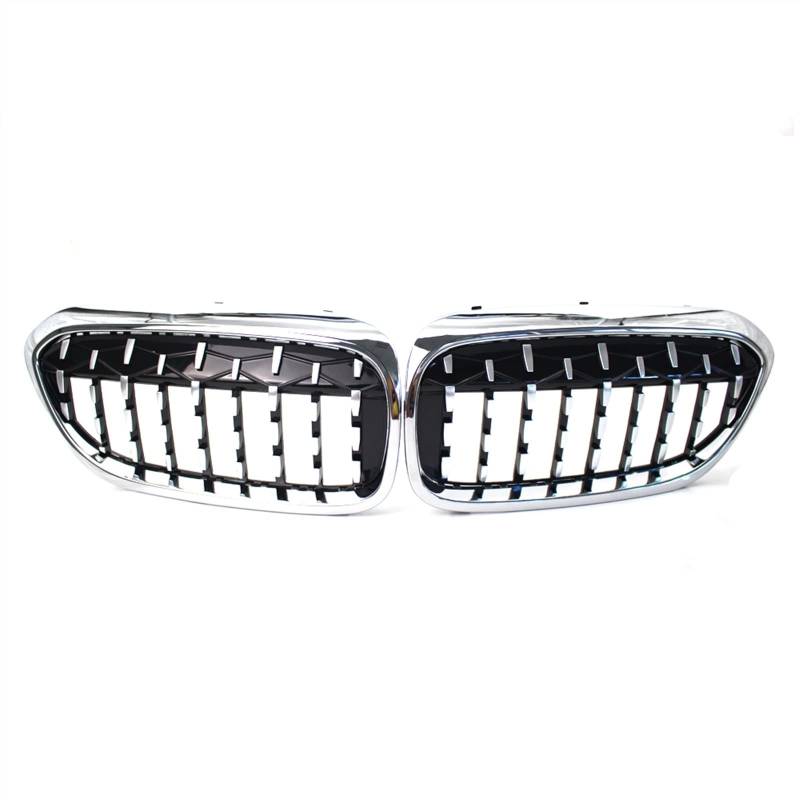 Kühlergrill vorne Kompatibel Mit G30 G38 525i 528i 530i 540i 2017 2018 2019 2020 Auto Frontstoßstange Nierengitter Gitter Grill Lufteinlass Grilla(All Silver) von MKKDYC