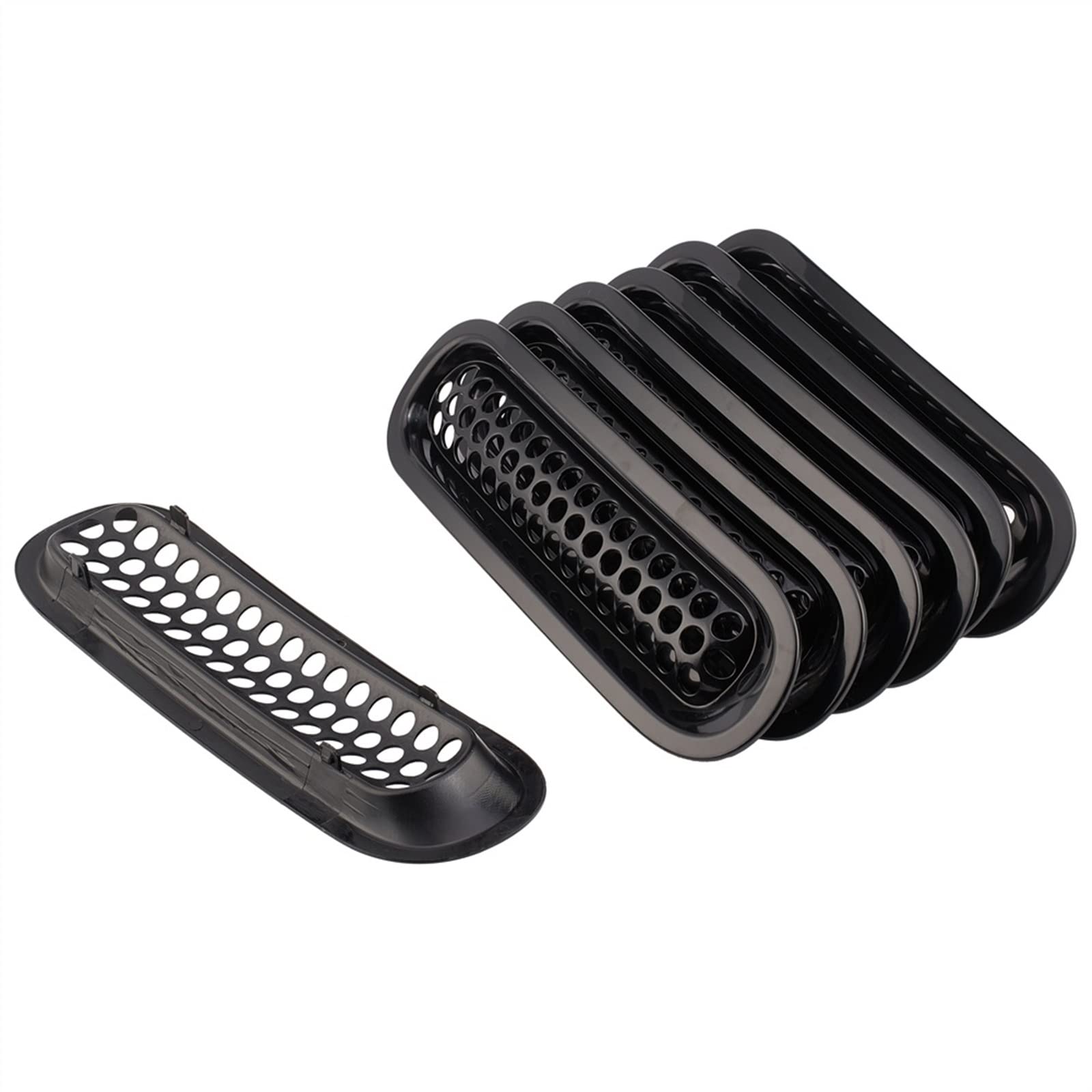 Kühlergrill vorne Kompatibel Mit Jeep Für Wrangler JK 2007 2008 2009 2010 2011 2012 2013 2014 2015 2016 2017 Lufteinlassgrill Auto-Frontgrills Stoßstangenhaube Obere Grillabdeckung(Matte black) von MKKDYC