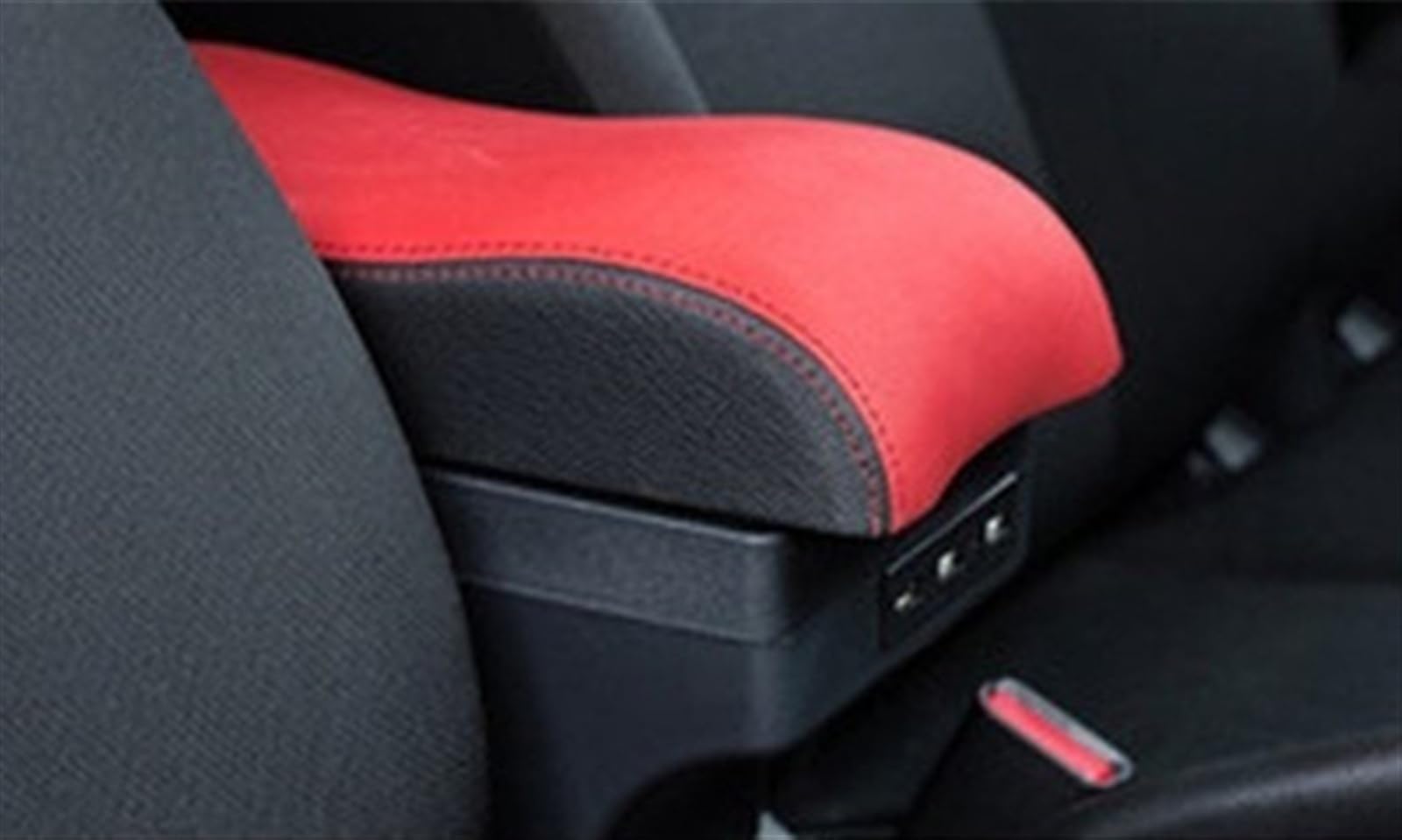 MKKDYC Auto Armlehnen Kompatibel mit VW für Golf 4 Armlehnenbox, Auto-Armlehne, Innenteile, mittlere Aufbewahrungsbox mit USB, doppellagige Mittelkonsolen-Armlehne(C red black) von MKKDYC