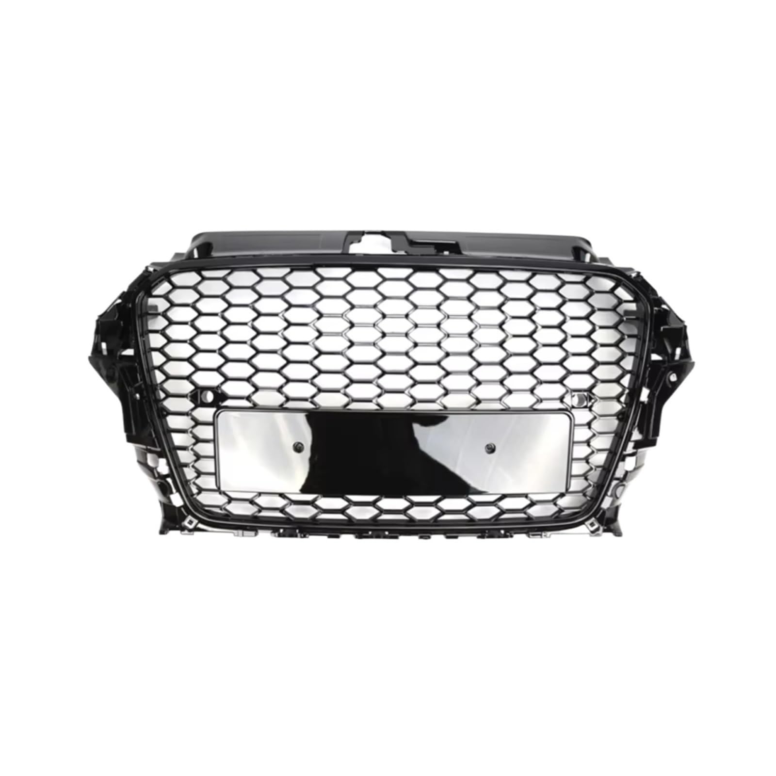 MKKDYC Kühlergrill vorne Kompatibel Mit A3 A4 B8 B8.5 A5 RS3 RS4 RS5 2008-2022 Auto-Frontstoßstangengrillhaube Wabengittergrill Mit Plattenhalter Autoteile(2013-2015 A3 RS3) von MKKDYC