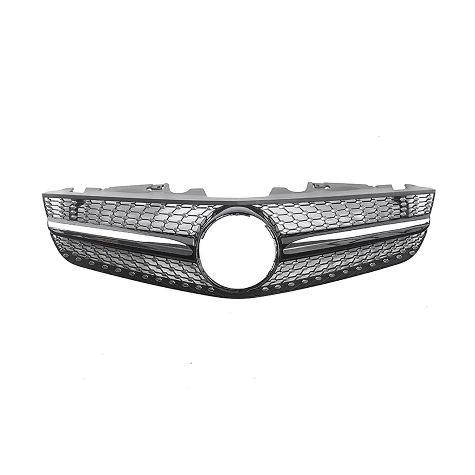 MKKDYC Kühlergrill vorne Kompatibel Mit Benz Für R230 SL-Klasse 2009 2010 2011 2012 Für SL500 SL550 SL600 Auto-Frontgrill, Obere Stoßstange, Haube, Netzgrill, Außenteile(Silver) von MKKDYC