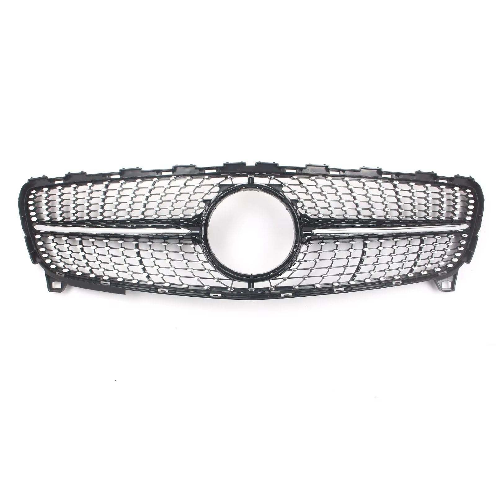 MKKDYC Kühlergrill vorne Kompatibel Mit Benz Für W176 A-Klasse 2016 2017 2018, Auto-Frontstoßstangengrill, Diamant-Stil, Grill, Kühlergrill, Autozubehör, Renngrill(Black) von MKKDYC