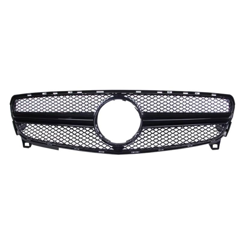 MKKDYC Kühlergrill vorne Kompatibel Mit Benz Für W176 A-Klasse A180 A200 A250 A45 2016 2017 2018, Auto-Oberstoßstangenhaube, Netzgrill, Frontgrill, Frontstoßstangenhaubengrill(Black) von MKKDYC