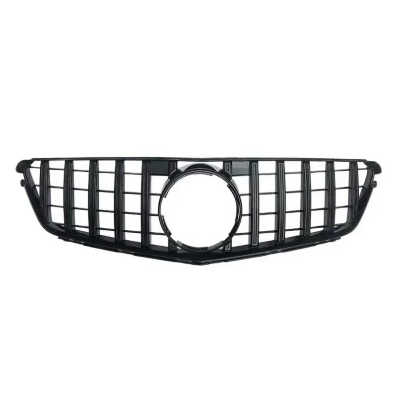 MKKDYC Kühlergrill vorne Kompatibel Mit Benz Für W204 C-Klasse 2007–2014 Für C180 C200 C250 C300 C350. Auto-Frontstoßstangengitter Im Diamant-Stil, Racing-Grill-Ersatz(Black,GT-Logo) von MKKDYC