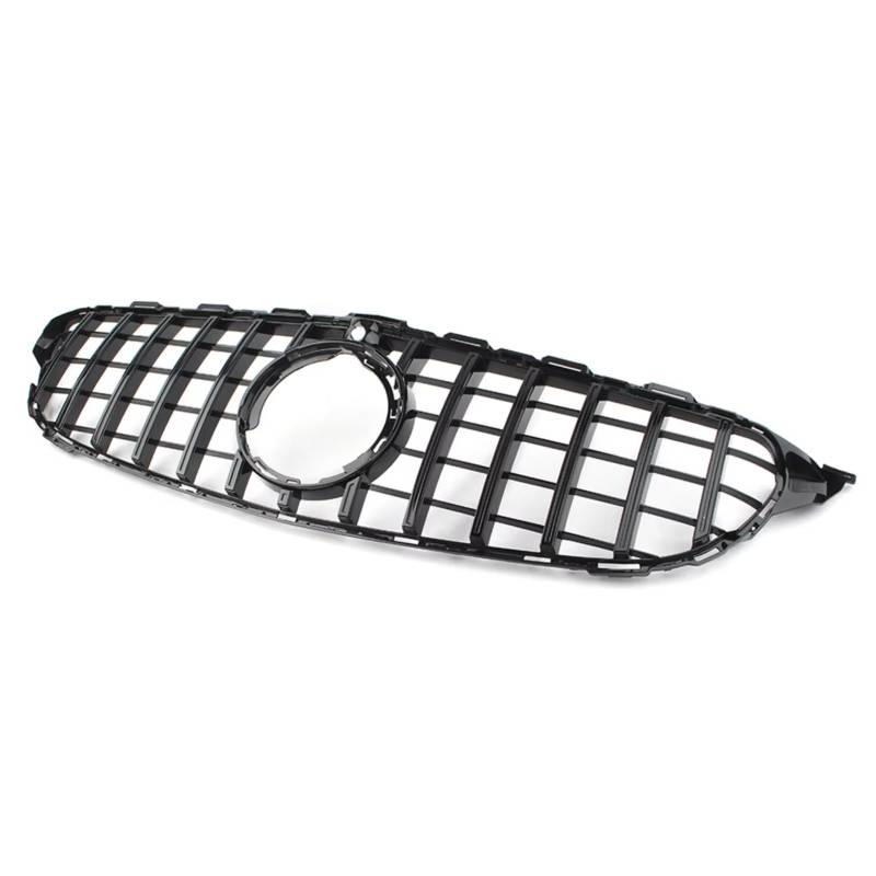 MKKDYC Kühlergrill vorne Kompatibel Mit Benz Für W205 C200 C250 C300 C350 C-Klasse 2019 2020 2021 2022 2023 Auto-Frontgrill, Oberer Stoßstangengrill Mit Kamera, Glänzend Schwarz von MKKDYC