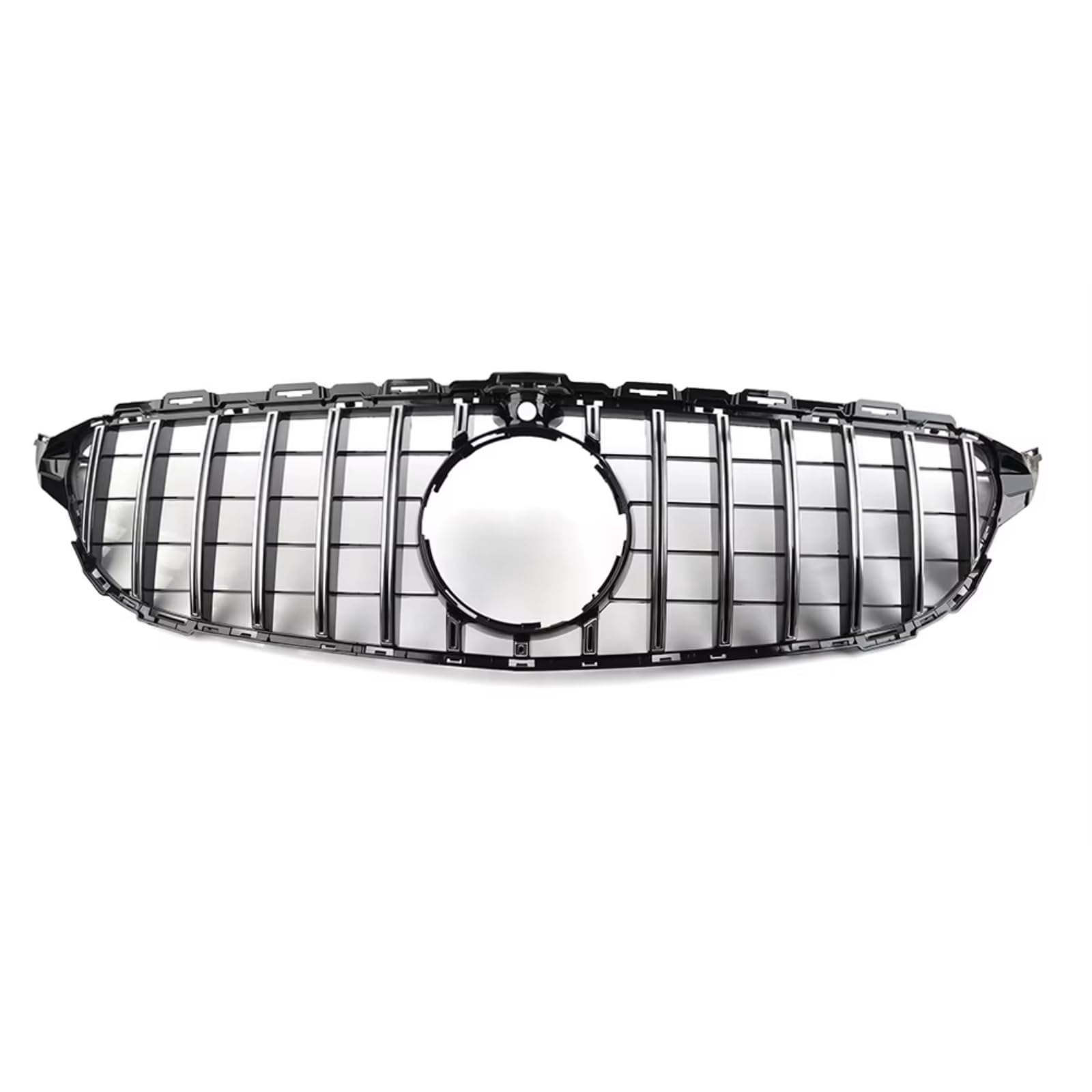 MKKDYC Kühlergrill vorne Kompatibel Mit Benz Für W205 C200 C300 C350 C43 C-Klasse 2015 2016 2017 2018 Auto-Frontstoßstangenhaube Kühlergrill Frontstoßstangengrill(Silver) von MKKDYC