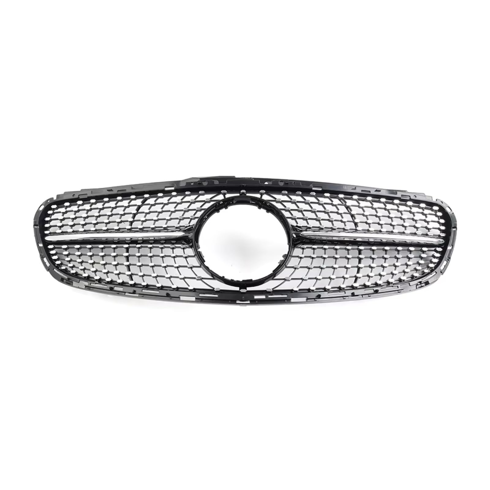 MKKDYC Kühlergrill vorne Kompatibel Mit Benz Für W212 E200 E250 E350 E550 E-Klasse 4-Türer 2014 2015 2016, Diamant-Grill, Auto-Frontstoßstangenhaube, Kühlergrill(Black Silver) von MKKDYC