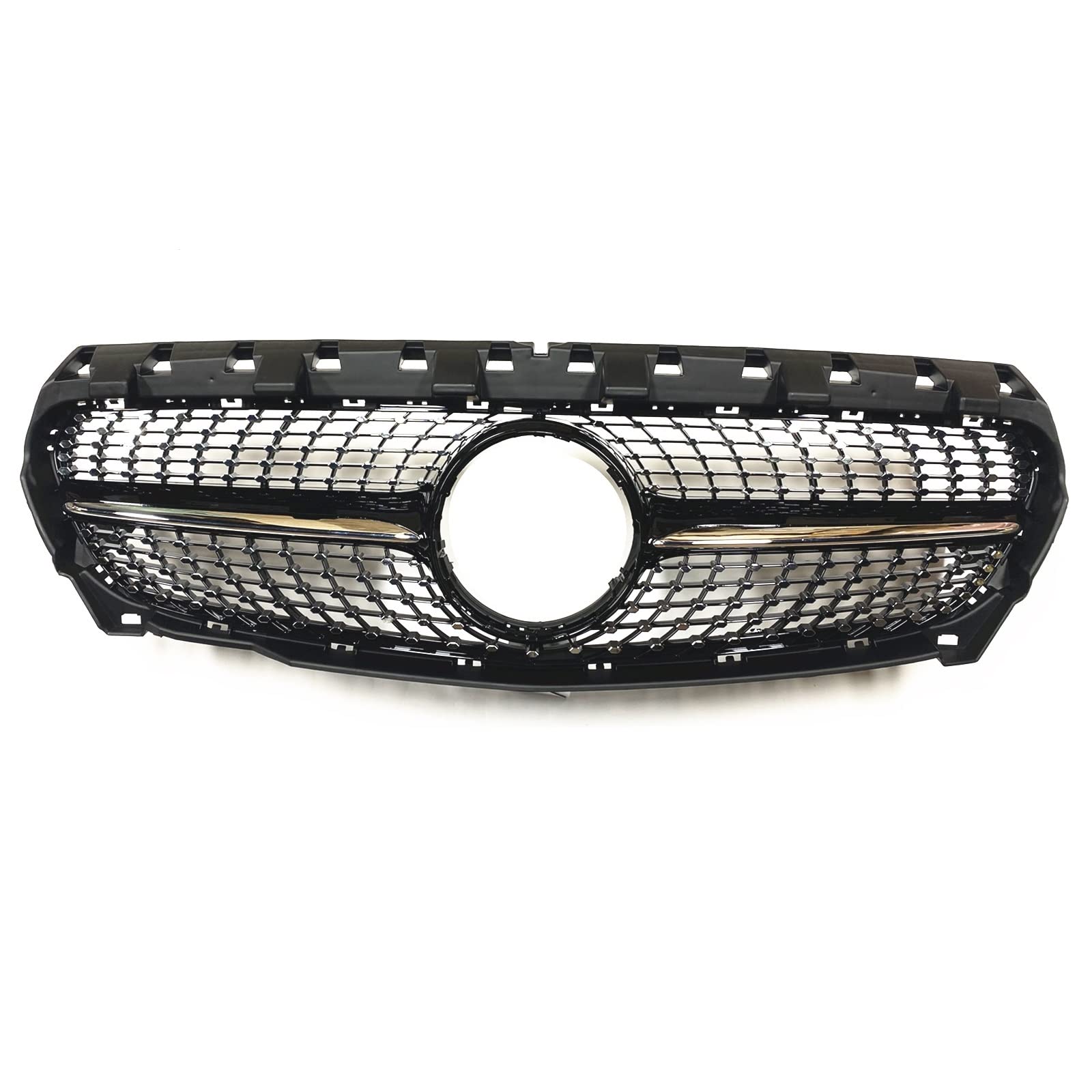 MKKDYC Kühlergrill vorne Kompatibel Mit Mercedes Für Benz Für W117 CLA200 CLA250 CLA45 AMG CLA-Klasse 2015 2016 2017 2018 2019. Frontgrill, Obere Stoßstangenhaube, Netzgrill(color1) von MKKDYC