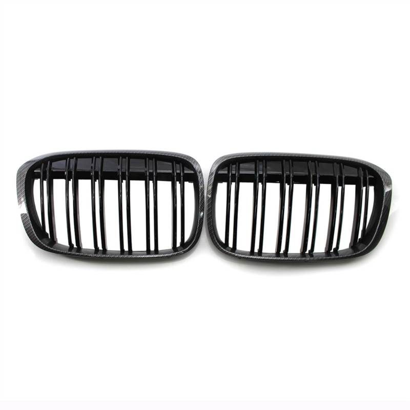 MKKDYC Kühlergrill vorne Kompatibel Mit X1 F48 F49 2016 2017 2018 2019 2020 Auto Lufteinlass Grill Stoßstange Haube Front Nierengitter Obere Grillabdeckung(Carbon Fiber) von MKKDYC