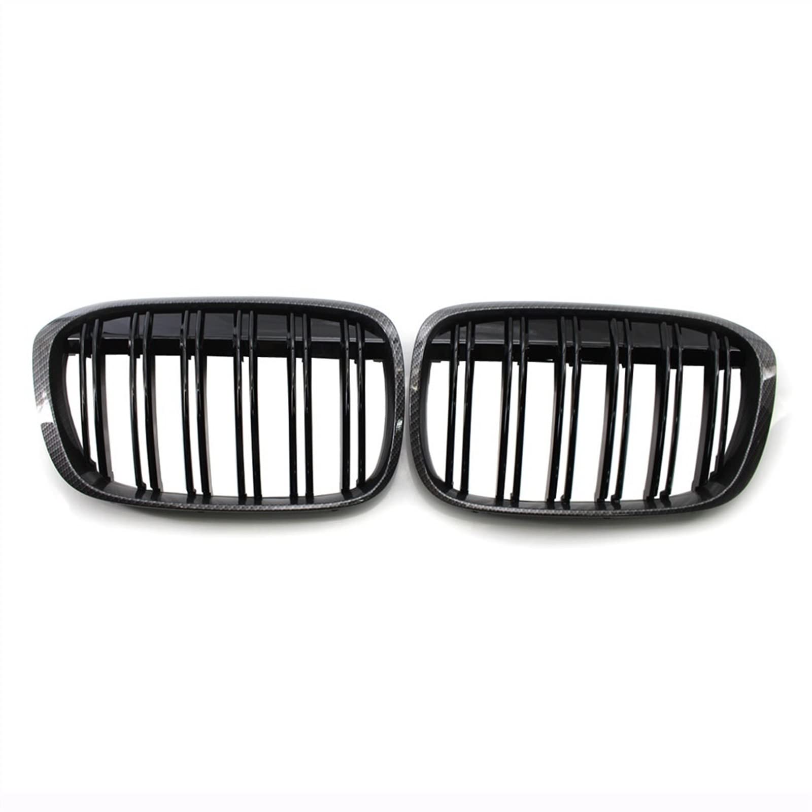 MKKDYC Kühlergrill vorne Kompatibel Mit X1 F48 F49 2016 2017 2018 2019 2020 Auto-Lufteinlassgrill Front-Nierengitter Obere Grillabdeckung Doppellamellengrill(Carbon Fiber) von MKKDYC