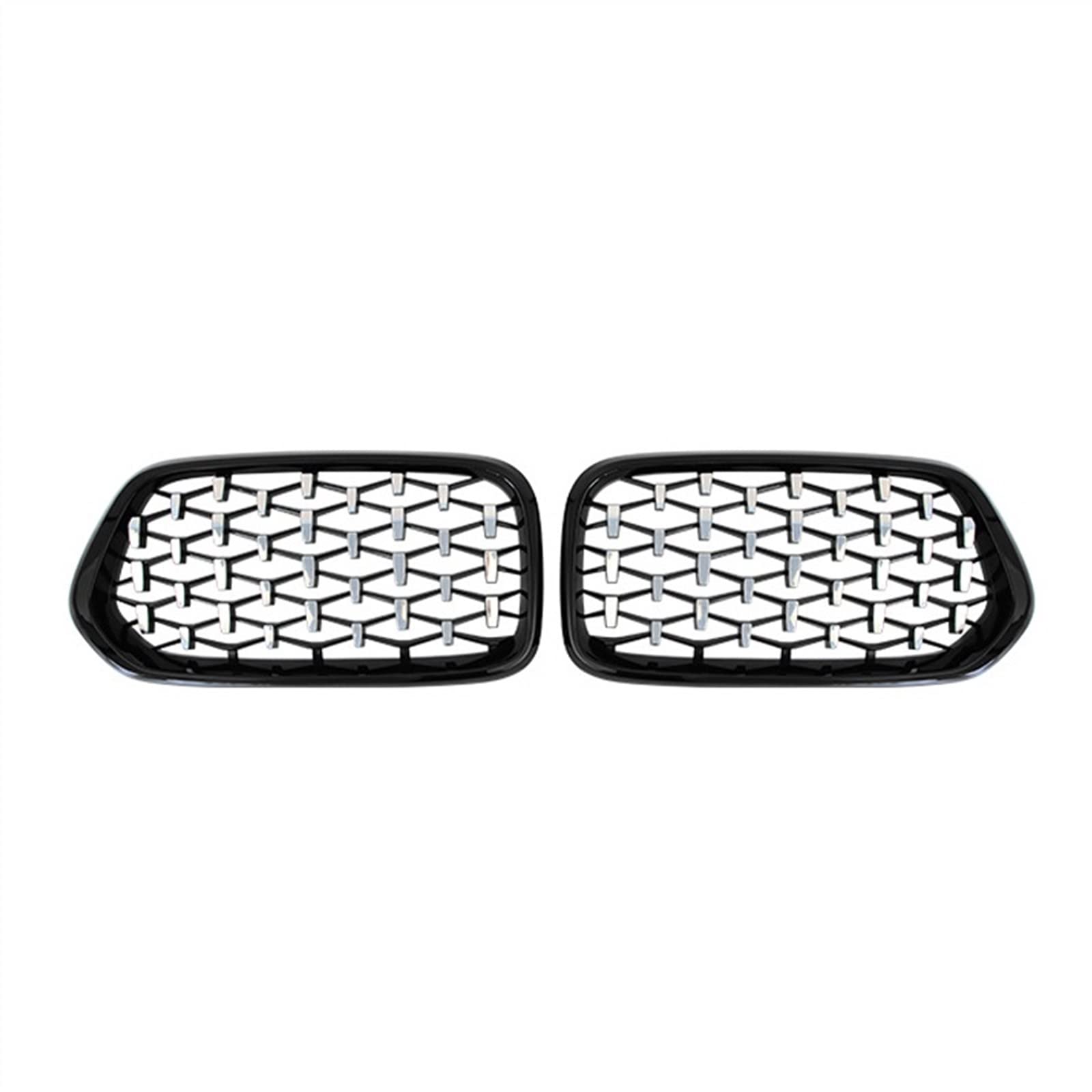 MKKDYC Kühlergrill vorne Kompatibel Mit X2 F39 2018 2019 2020 2021 2022 Auto-Front-Nierengrill-Grill-Grill-Lufteinlass-Grilla-Stoßfängerhaube(Black+Silver) von MKKDYC