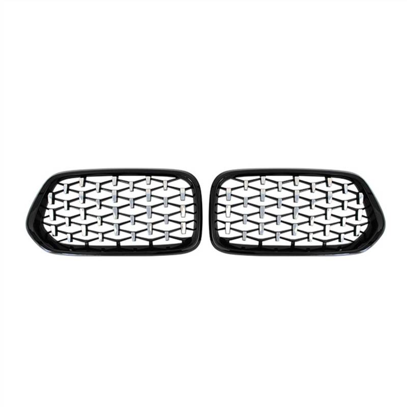 MKKDYC Kühlergrill vorne Kompatibel Mit X2 F39 2018 2019 2020 2021 2022 Auto-Front-Nierengrill-Grill-Grill-Lufteinlass-Grilla-Stoßfängerhaube(Black+Silver) von MKKDYC