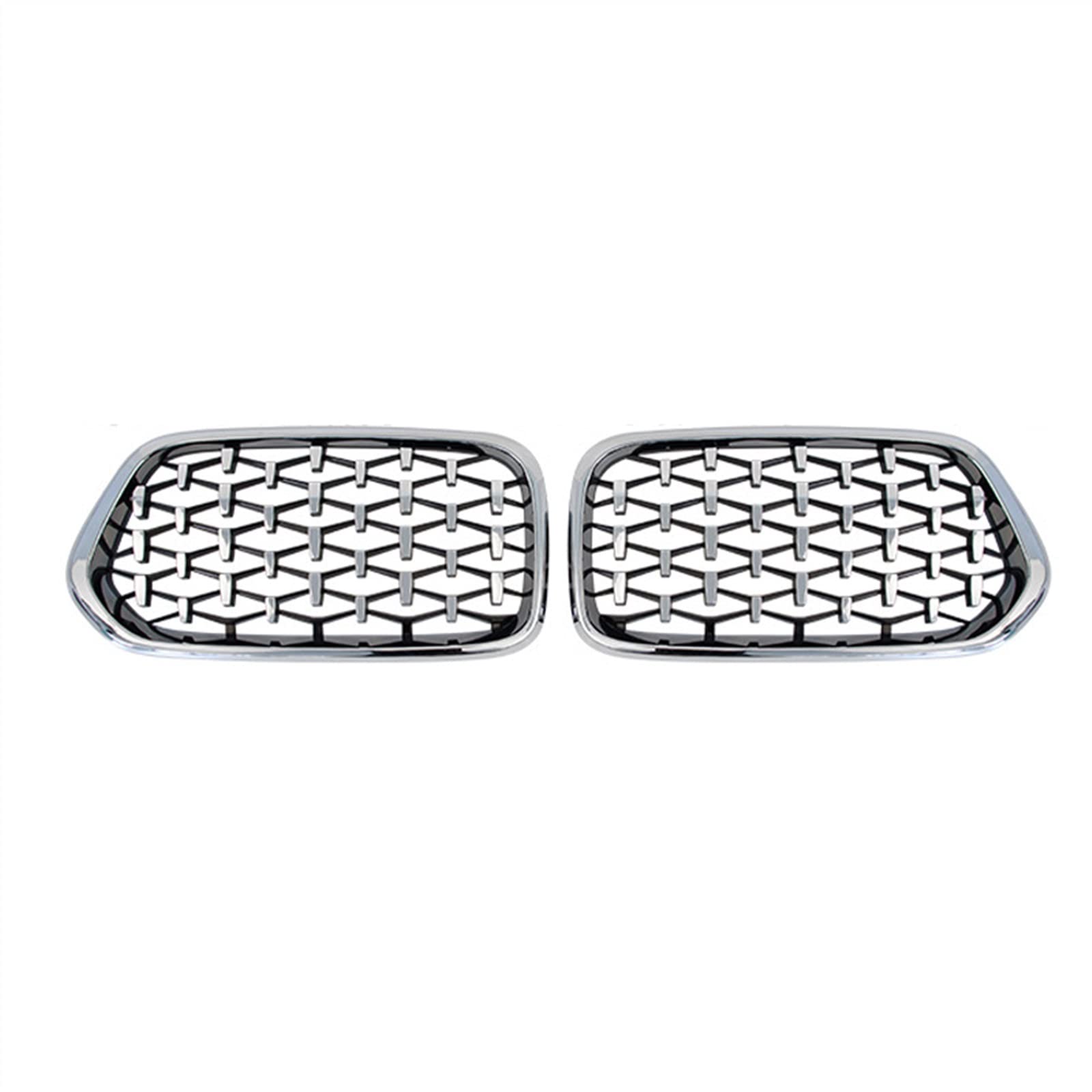 MKKDYC Kühlergrill vorne Kompatibel Mit X2 F39 2018 2019 2020 2021 2022 Stoßfängerhaube Auto Front Niere Grilla Lufteinlass Grill Obere Grillabdeckung(All Silver) von MKKDYC