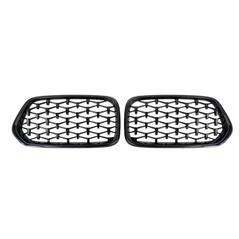 MKKDYC Kühlergrill vorne Kompatibel Mit X2 F39 2018 2019 2020 2021 2022 Stoßfängerhaube Auto Front Niere Grilla Lufteinlass Grill Obere Grillabdeckung(Black) von MKKDYC