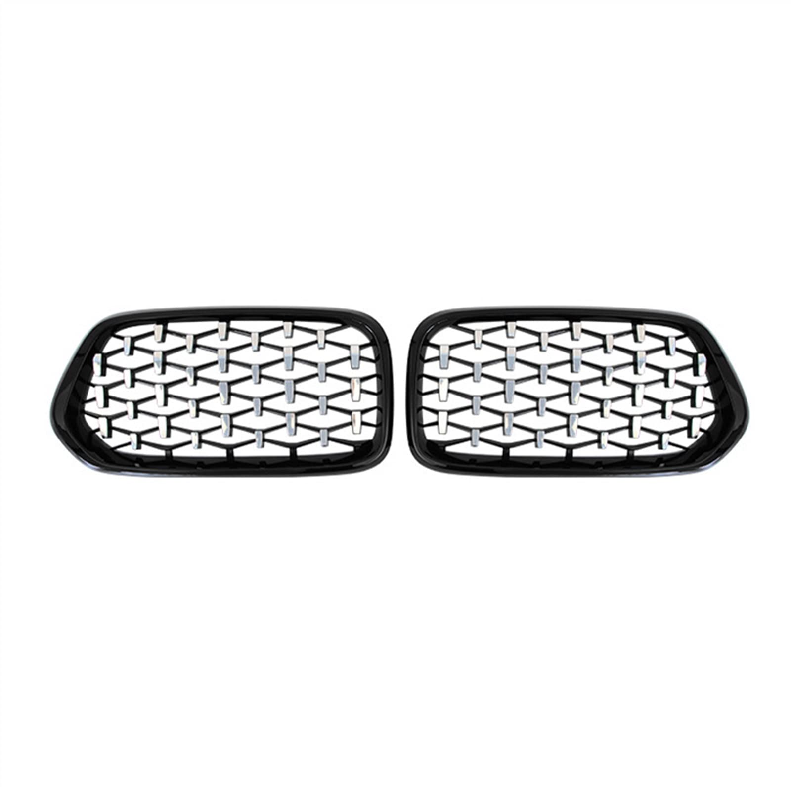 MKKDYC Kühlergrill vorne Kompatibel Mit X2 F39 2018 2019 2020 2021 2022 Stoßfängerhaube Auto Front Niere Grilla Lufteinlass Grill Obere Grillabdeckung(Black Silver) von MKKDYC