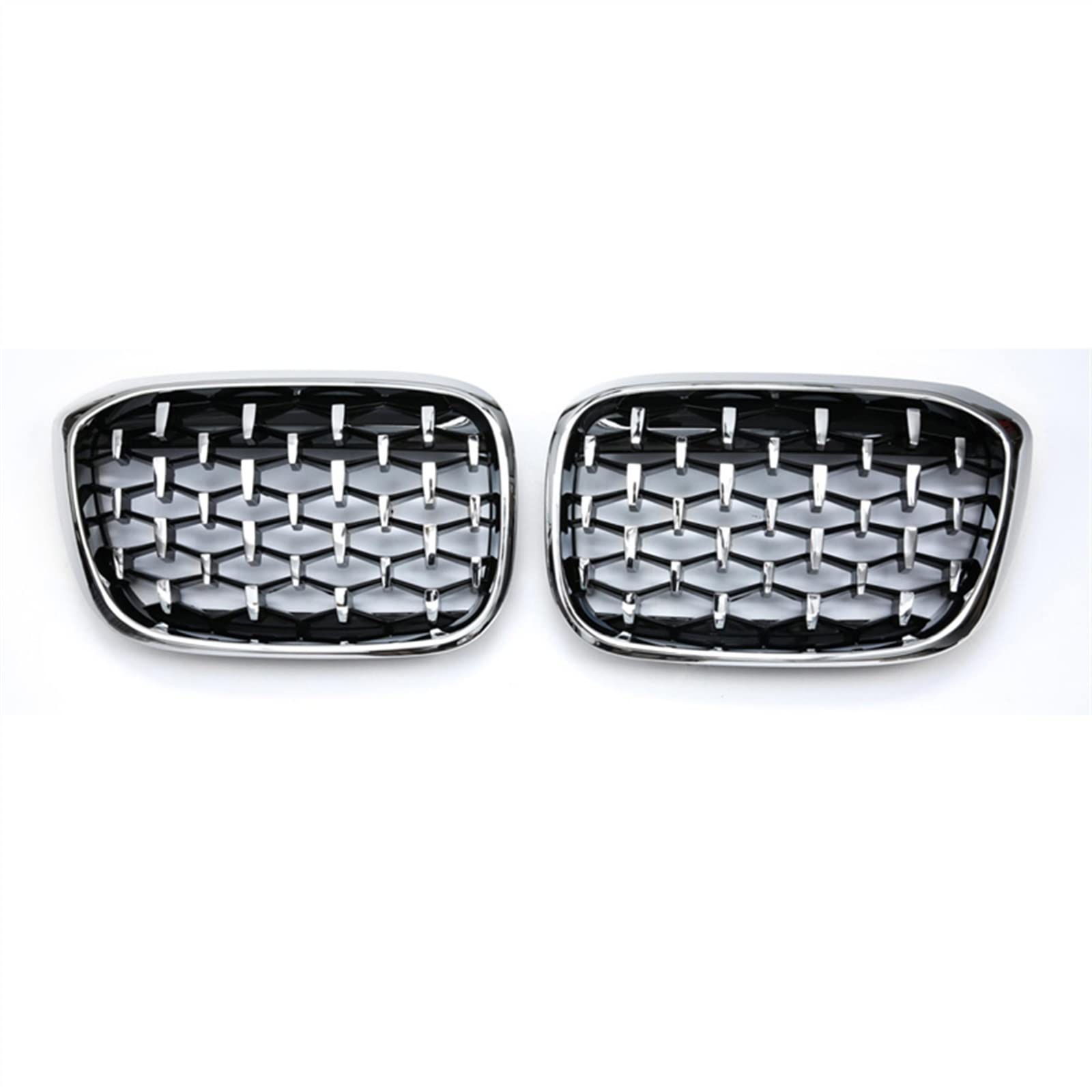 MKKDYC Kühlergrill vorne Kompatibel Mit X3 G01 G08 X4 G02 2017 2018 2019 2020 Auto Stoßstange Haube Vorne Niere Grilla Oberen Grill Abdeckung Air Intake Grill(All Silver) von MKKDYC