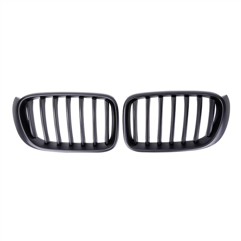 MKKDYC Kühlergrill vorne Kompatibel Mit X3 X4 F25 F26 2014 2015 2016 2017 Auto Snap-on Front Nierengitter Lufteinlass Grill Stoßstange Haube(Matte Black) von MKKDYC