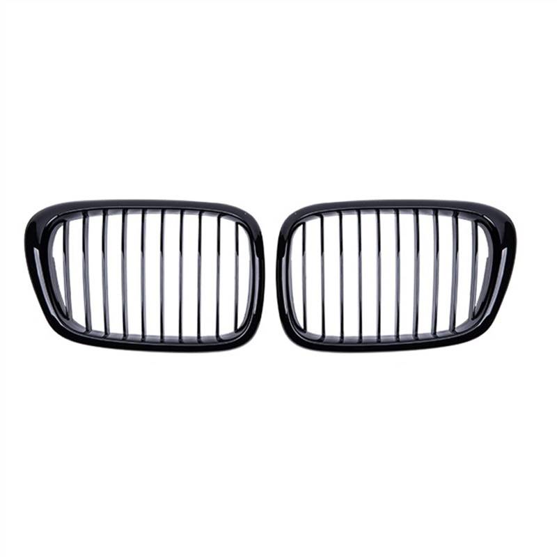 MKKDYC Kühlergrill vorne Kompatibel mit E39 5er 1999 2000 2001 2002 2003 Auto Snap-on Air Intake Grill Front Kidney Grills Obere Grillabdeckung(Matte Black) von MKKDYC